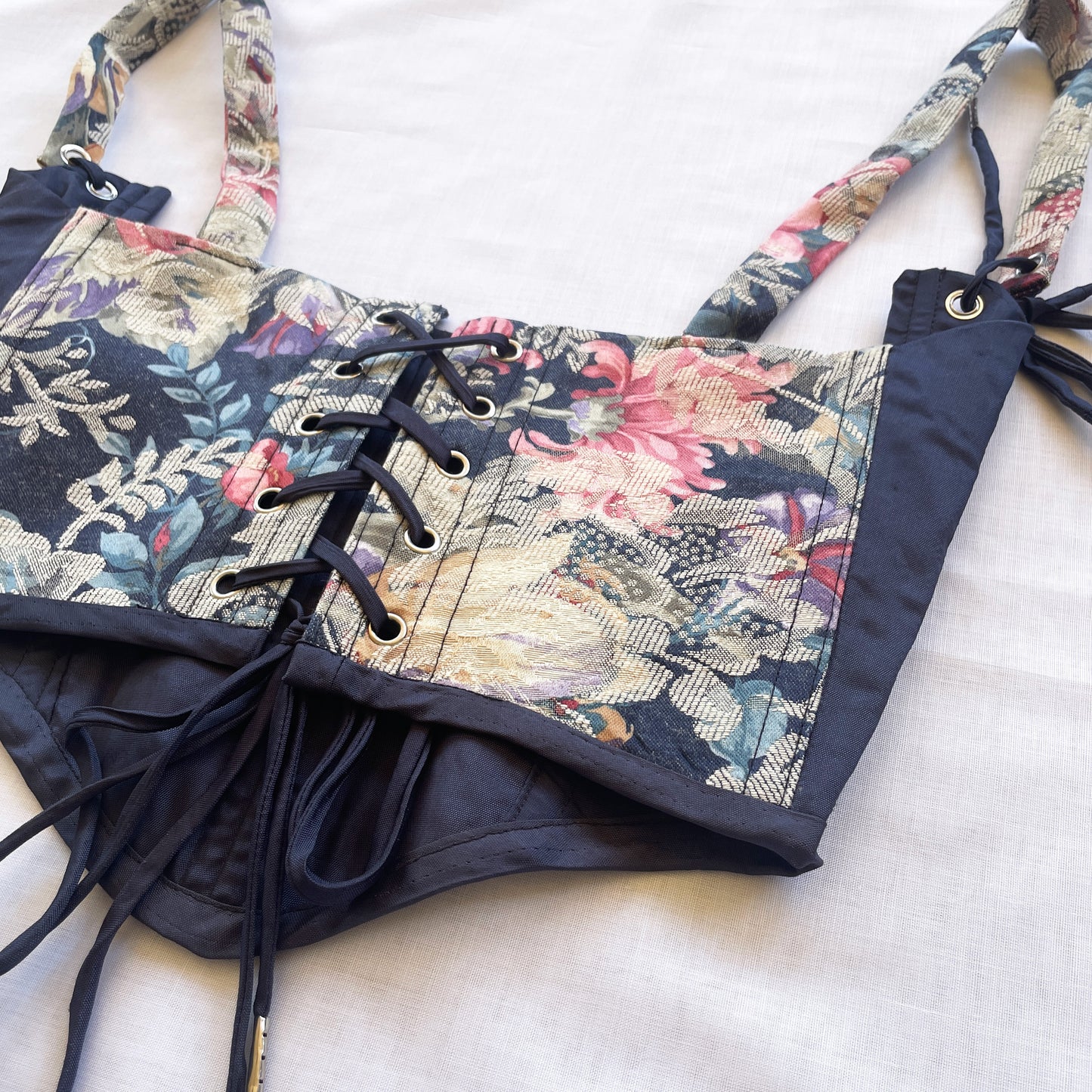 Upcycled Peony Blossom Corset