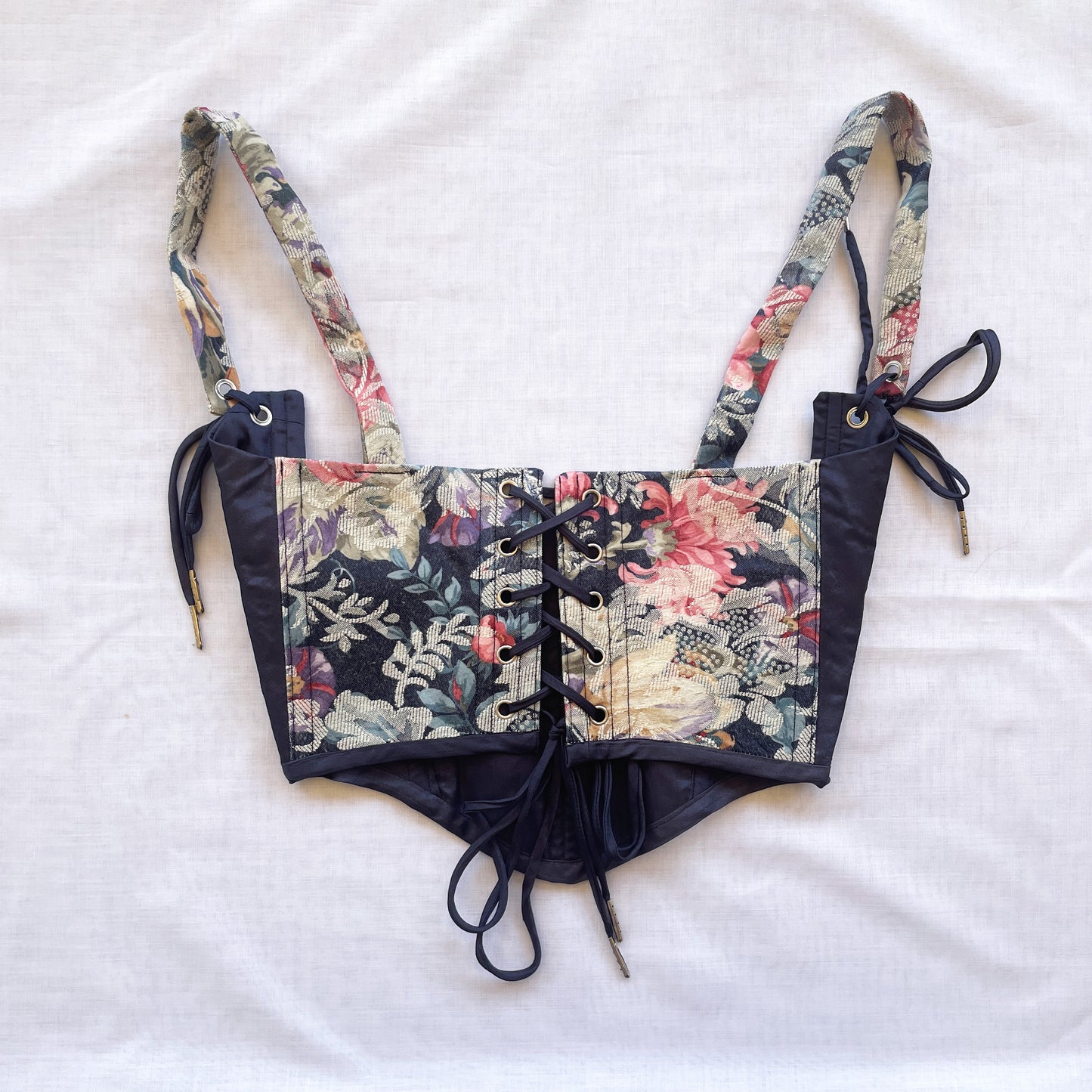 Upcycled Peony Blossom Corset