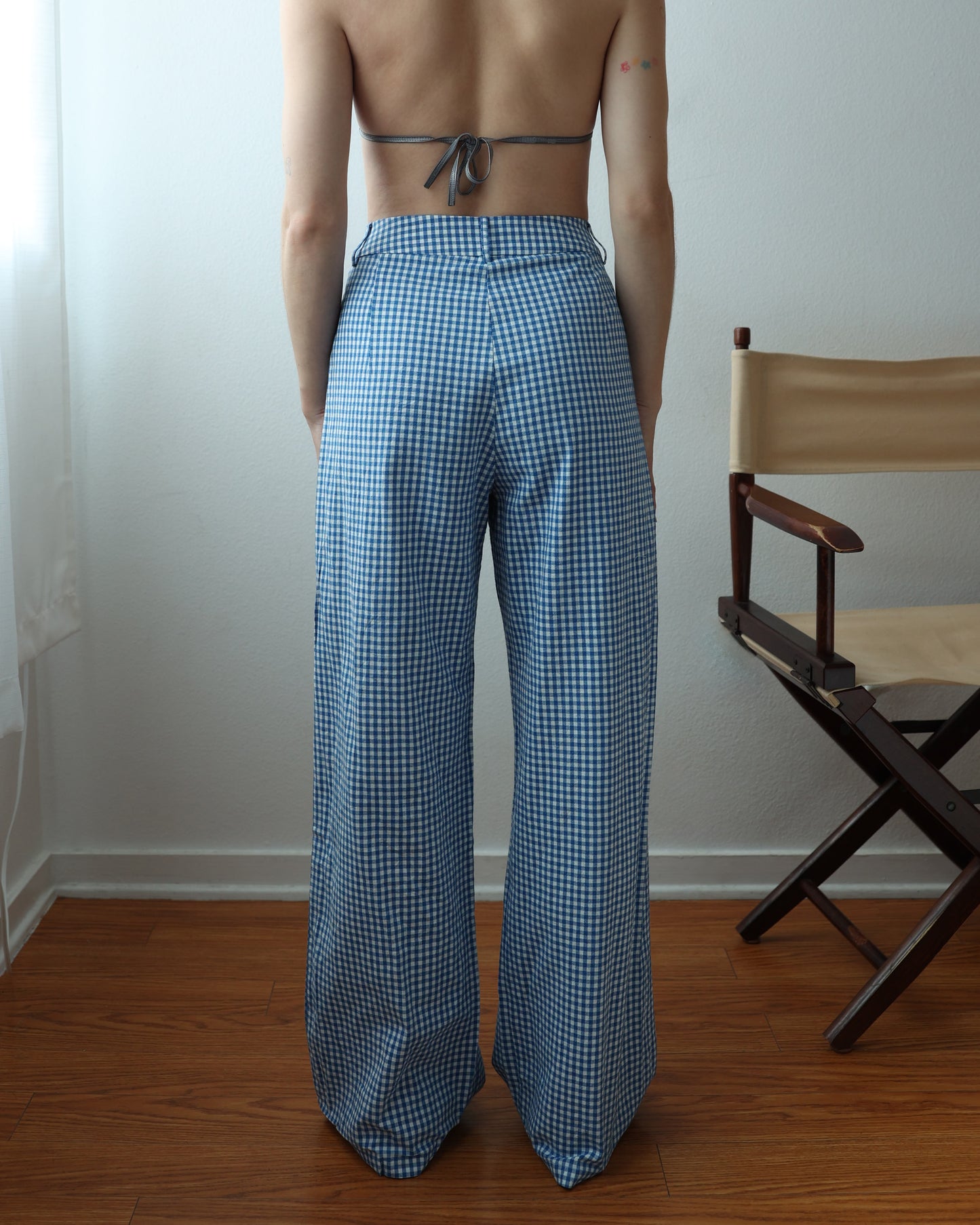 GINGHAM PANTS / BLUE