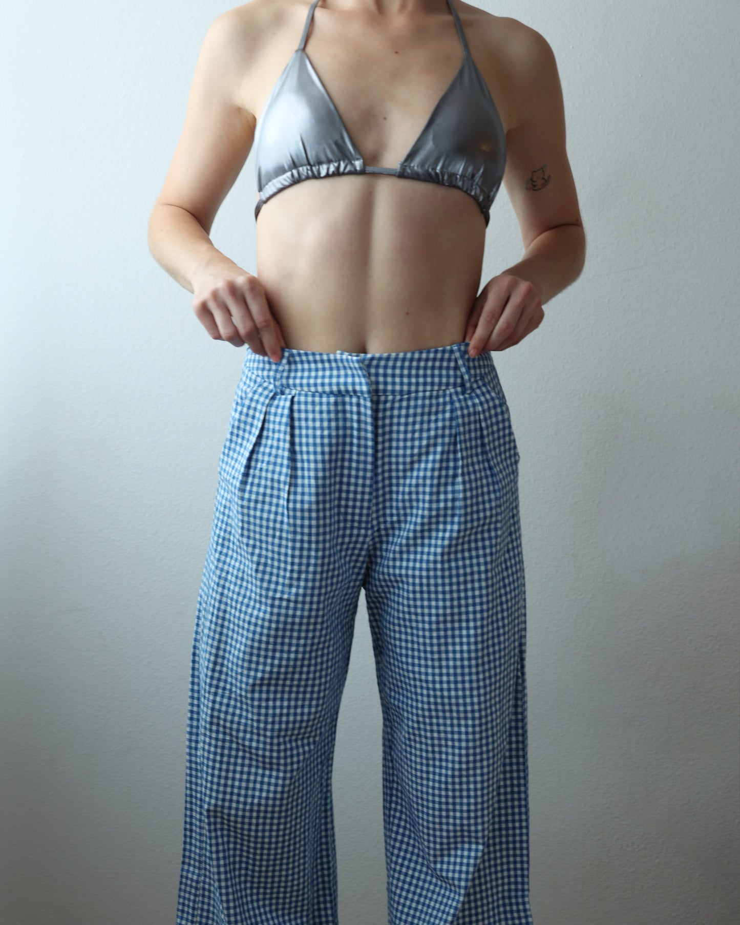 GINGHAM PANTS / BLUE