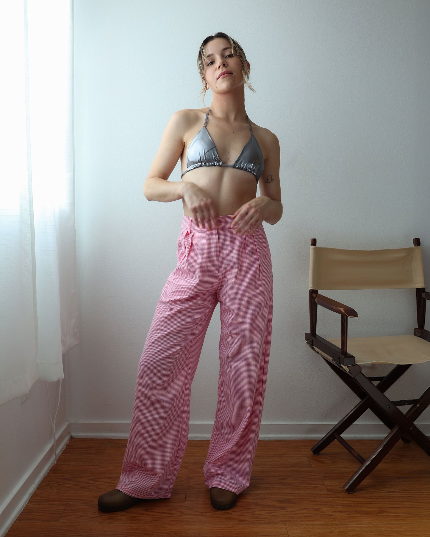 GINGHAM PANTS / PINK