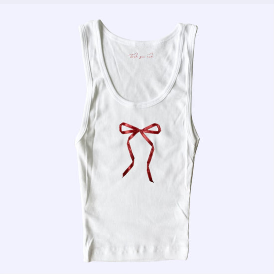 Bow Tank with Ribbon sewn on ⋆౨ৎ˚⟡.•