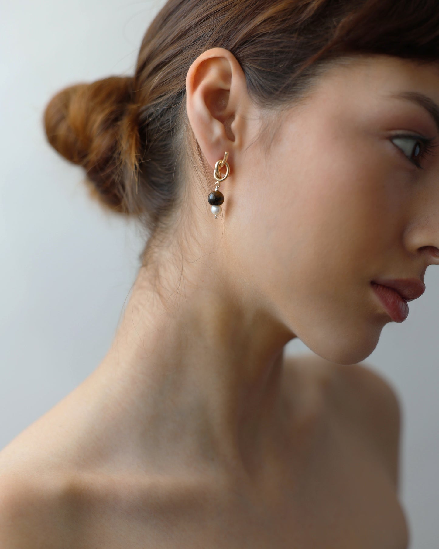 Knotted Tiger Eye Earring