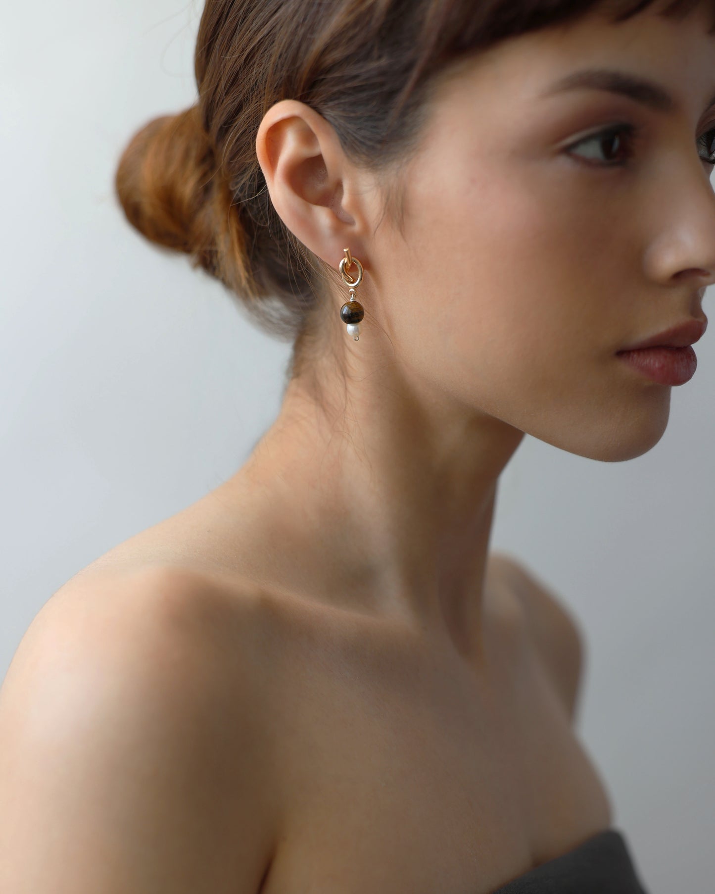 Knotted Tiger Eye Earring