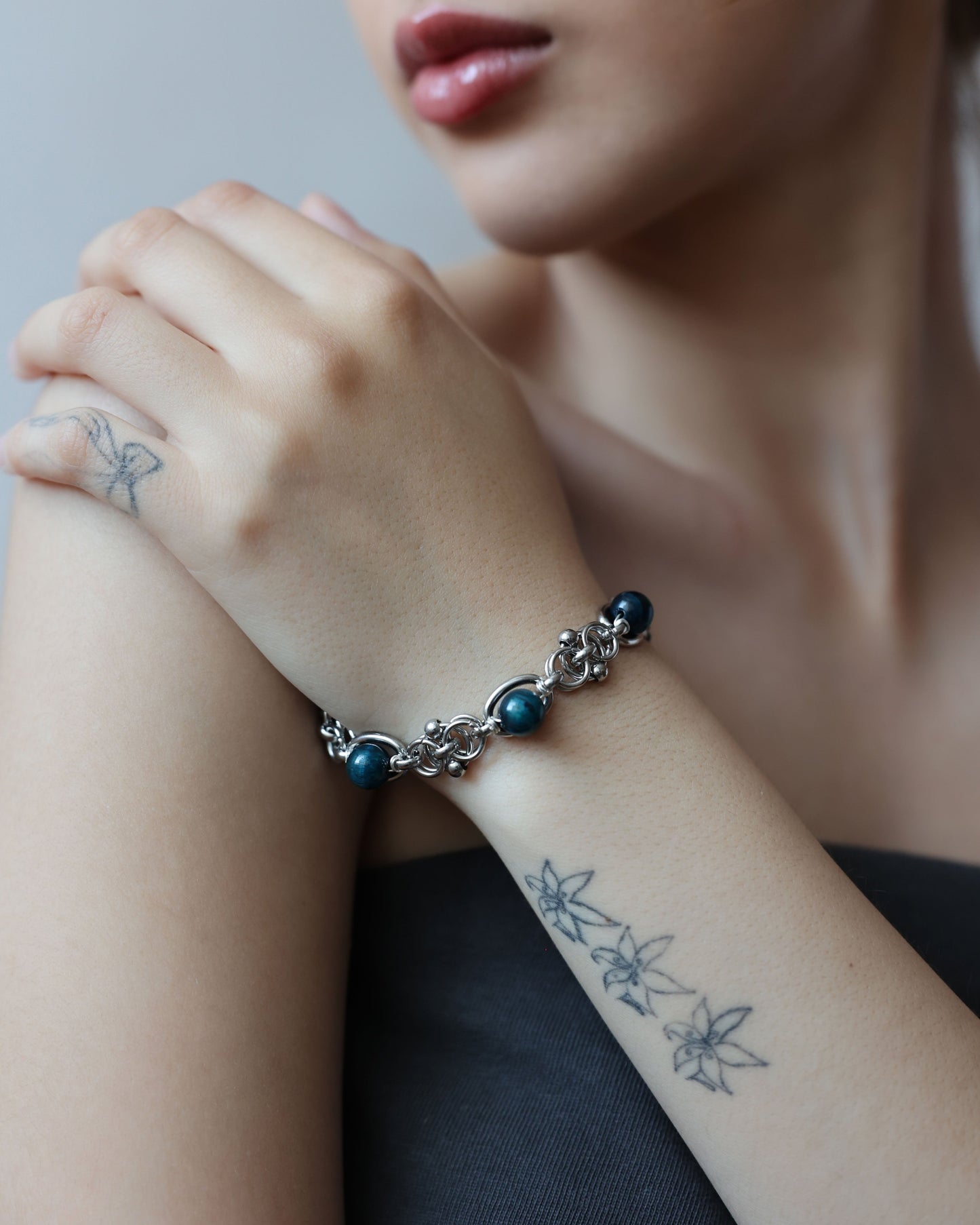 Lotus Knot x Blue Tiger Eye Bracelet