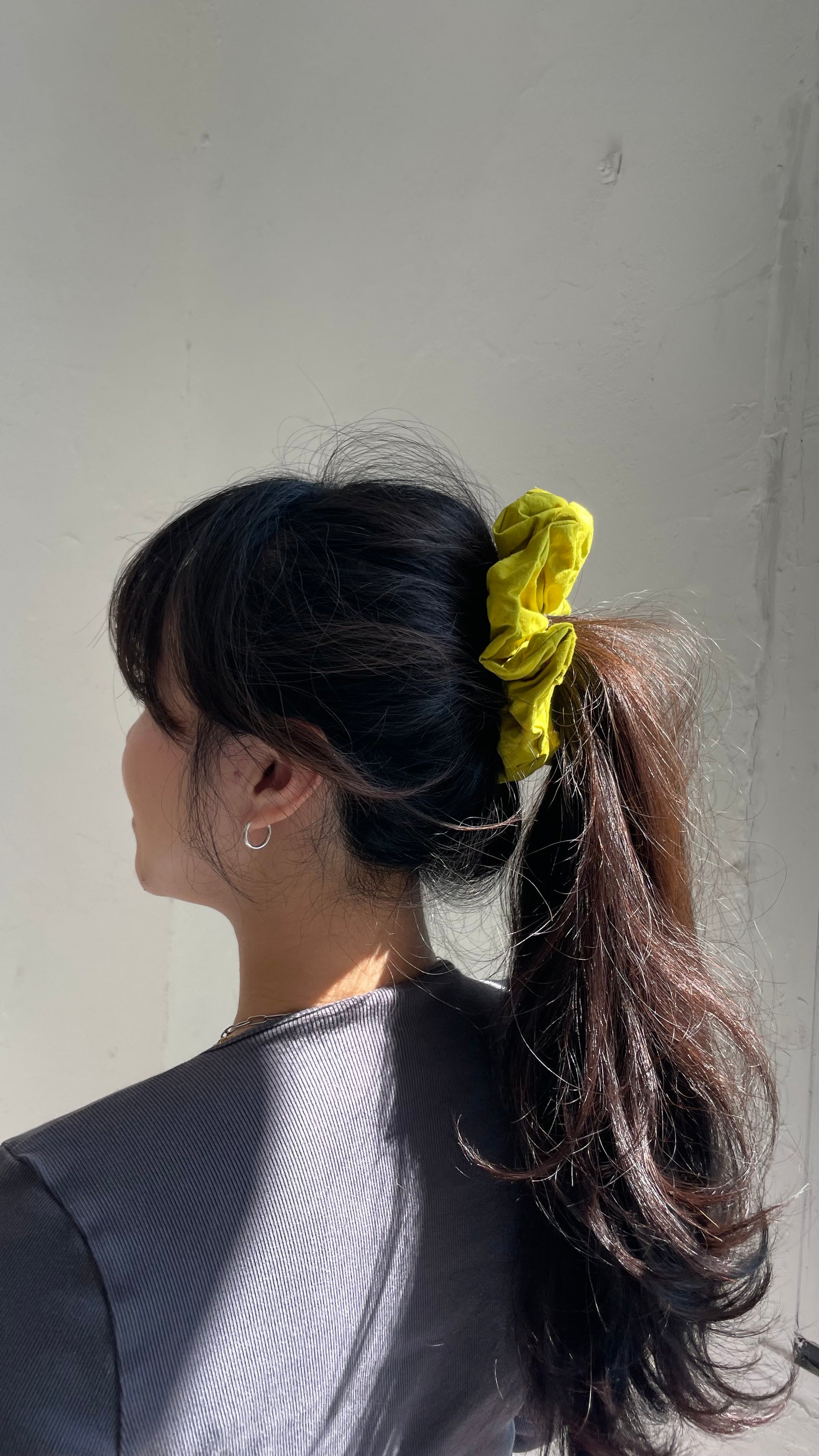 Upcycled cloud scrunchies| Lime