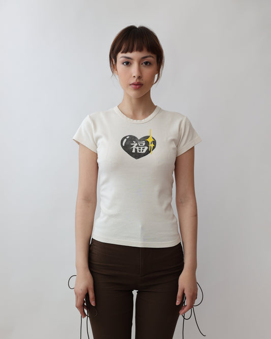 "福"| Blessing Baby Tee - Onyx