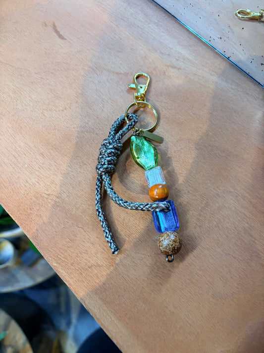 Recycled Glass Beads Keychain