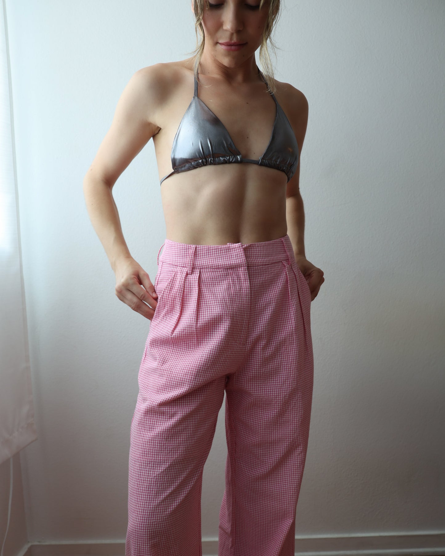 GINGHAM PANTS / PINK