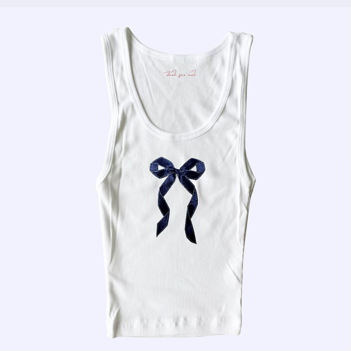 Bow Tank with Ribbon sewn on ⋆౨ৎ˚⟡.•
