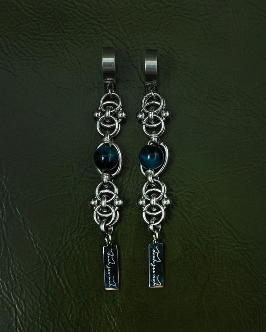 Lotus Knot x Blue Tiger Eye Earring