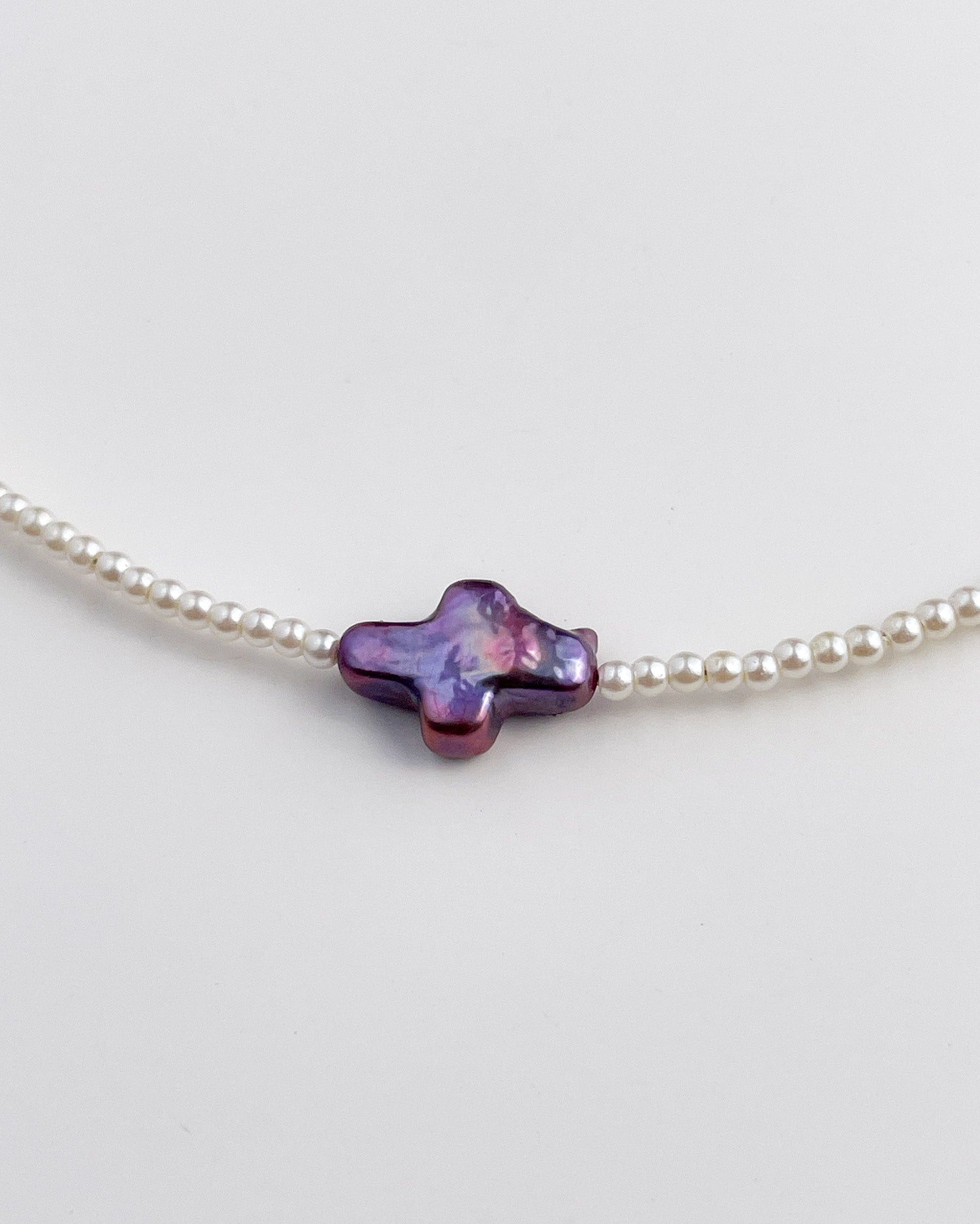 Purple Cross Necklace